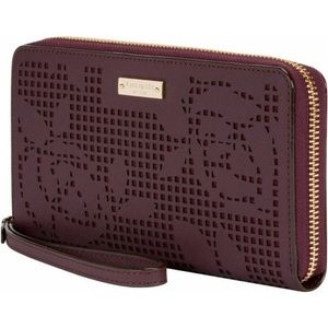Kate Spade Cameron Street Large Wallet Burgundy New Box Wristlet Laser HOST PICK